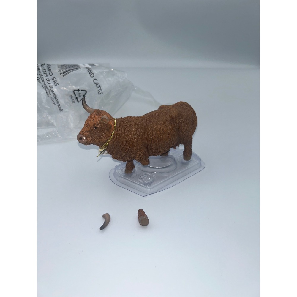 Papo Highland Cow Brown Cattle Animal Figurine Farm Toy 51184 Broken For Repair